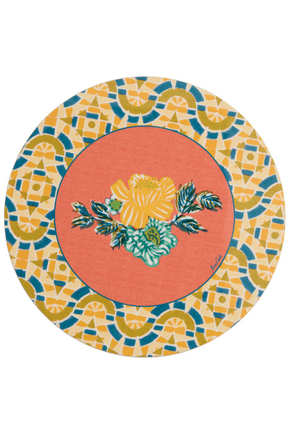 Lisa Corti 'Masonite' round placemat, Amer rose Orange - Milk Concept Boutique