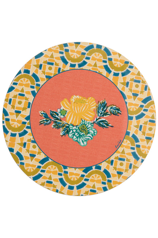 Lisa Corti 'Masonite' round placemat, Amer rose Orange - Milk Concept Boutique