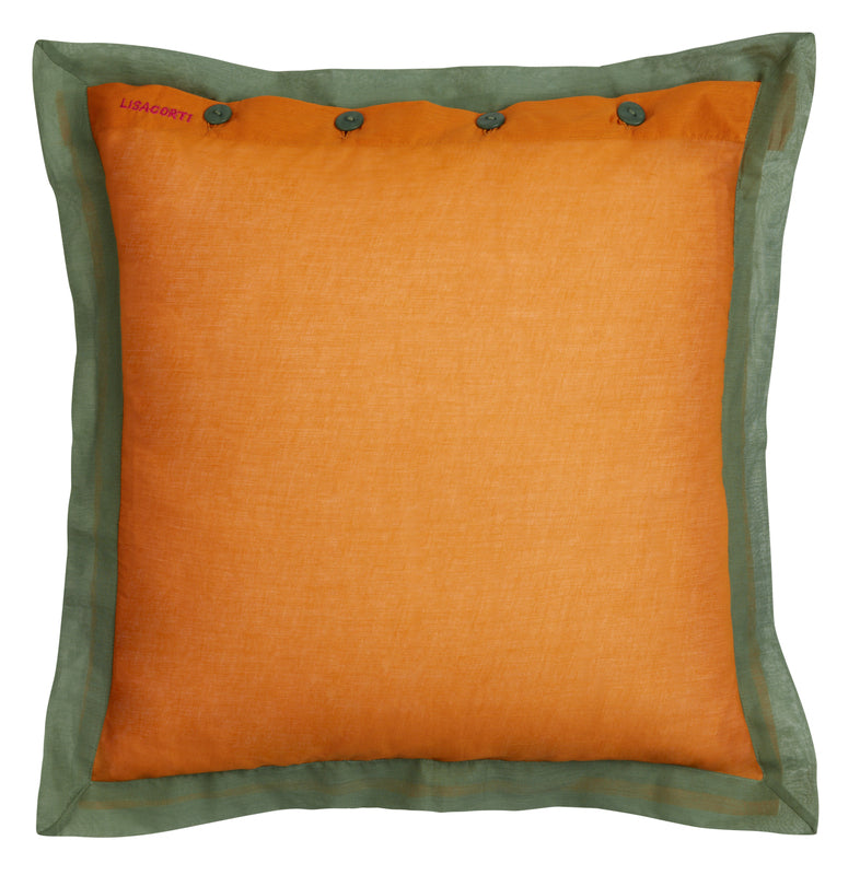 Lisa Corti Organza Cushion pillowcase 60x60cm Cinnamon Sage - Milk Concept Boutique