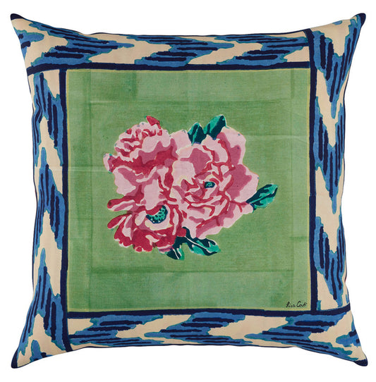 Lisa Corti Cotton Cushion Nina Rose Mint 60x60cm - Milk Concept Boutique