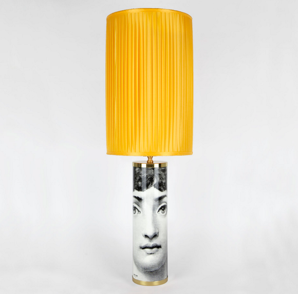 Fornasetti Cylindrical lamp base Viso black/white - Milk Concept Boutique