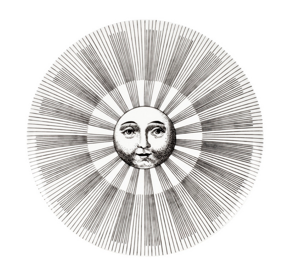 Fornasetti Wall Plate Soli e Lune, Sun&Moon n°4 black/white - Milk Concept Boutique