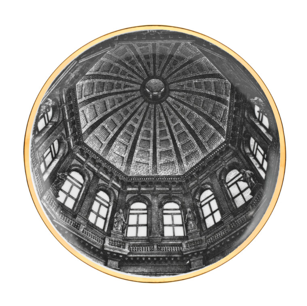Fornasetti Wall Plate Cupola Santa Maria della Salute (Venezia) black/white/gold - Milk Concept Boutique