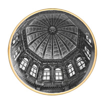 Fornasetti Wall Plate Cupola Santa Maria della Salute (Venezia) black/white/gold - Milk Concept Boutique