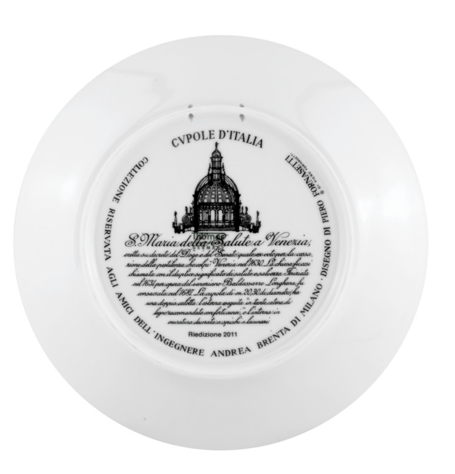 Fornasetti Wall Plate Cupola Santa Maria della Salute (Venezia) black/white/gold - Milk Concept Boutique