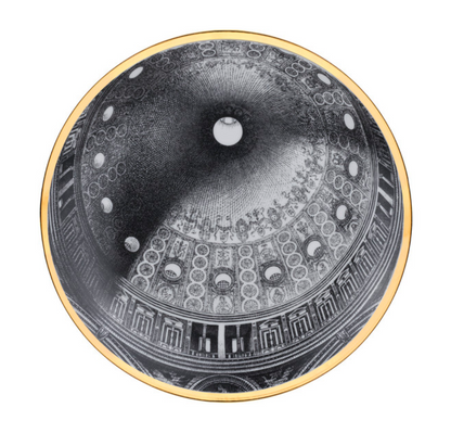 Fornasetti Wall Plate Cupola Tiburio di S. Maria delle Grazie (Milano) black/white/gold - Milk Concept Boutique