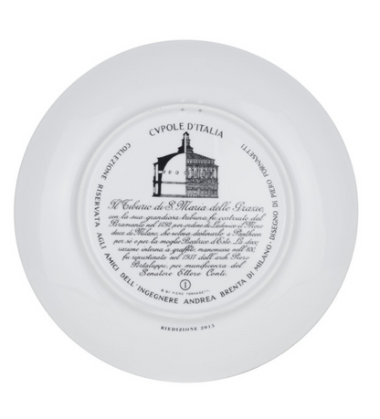 Fornasetti Wall Plate Cupola Tiburio di S. Maria delle Grazie (Milano) black/white/gold - Milk Concept Boutique