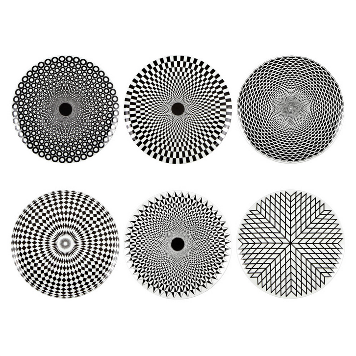 Fornasetti Egocentrismo,  set of 6 wall plates, b/w - Milk Concept Boutique