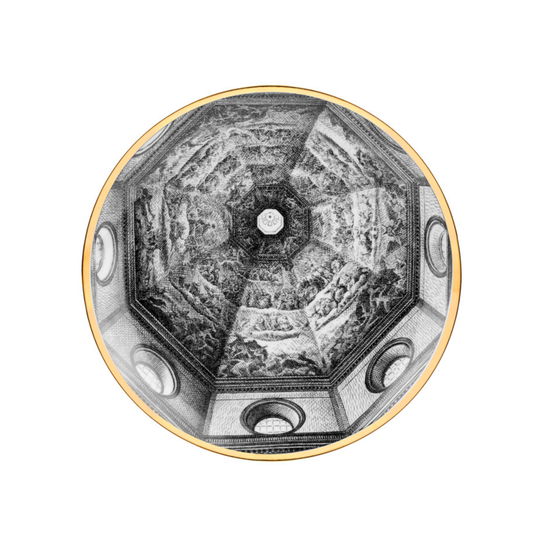Fornasetti Wall Plate Cupola Santa Maria del Fiore (Firenze) black/white/gold - Milk Concept Boutique