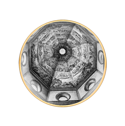 Fornasetti Wall Plate Cupola Santa Maria del Fiore (Firenze) black/white/gold - Milk Concept Boutique