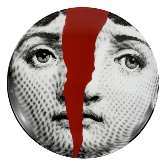 Fornasetti Wall Plate T&V 10 Black/Red/Gold - Milk Concept Boutique
