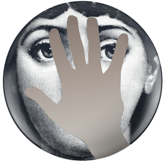 Fornasetti Wall Plate T&V 16 in platinum - Milk Concept Boutique