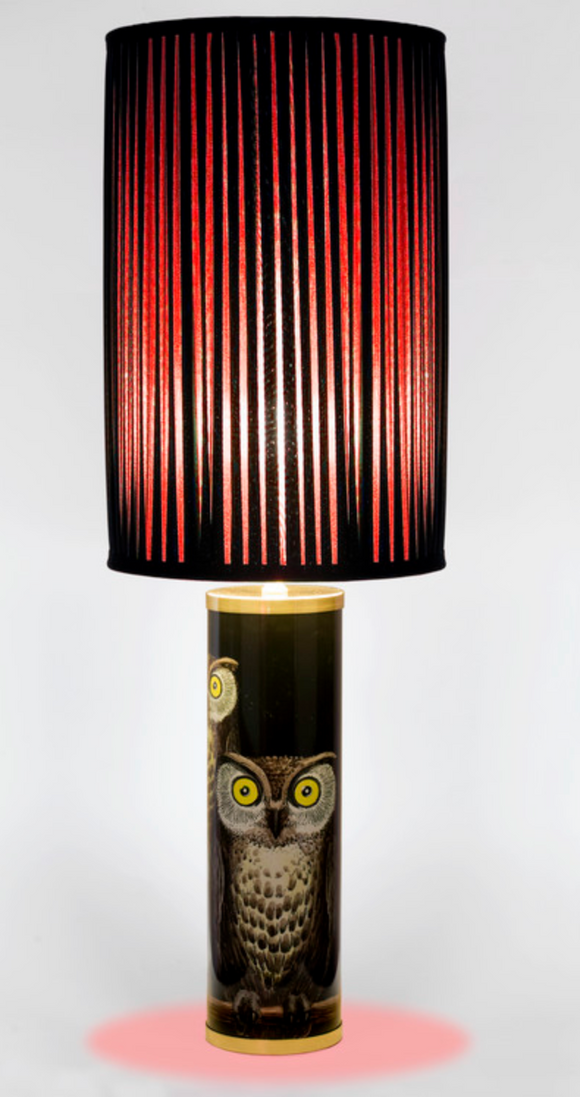 Fornasetti Silk pleated lampshade, black/red - Milk Concept Boutique