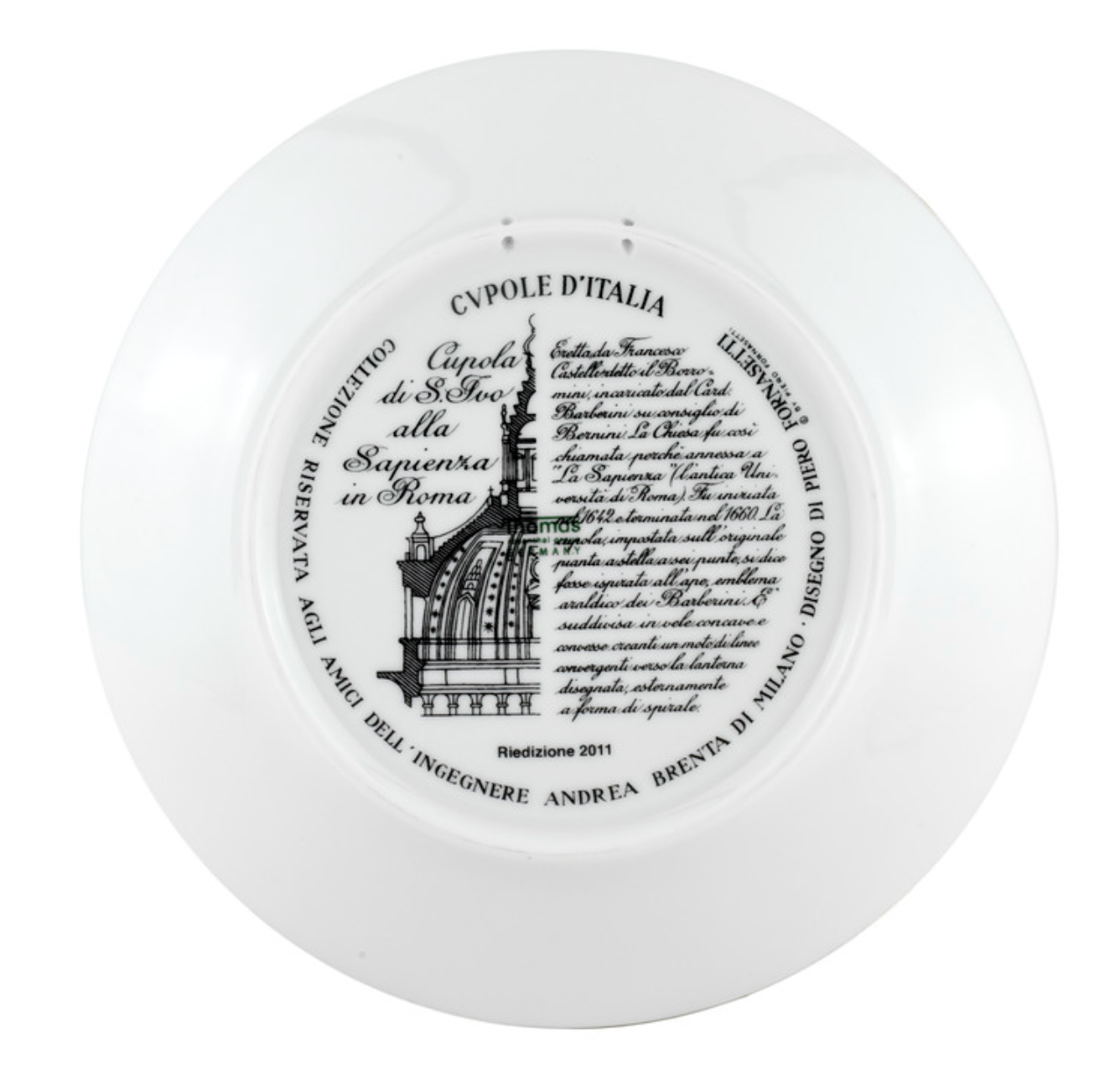 Fornasetti Wall Plate Cupola S.Ivo Sapienza (Roma) black/white/gold - Milk Concept Boutique