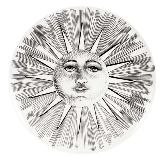 Fornasetti Wall Plate Soli e Lune, Sun and Moon n°5 black/white - Milk Concept Boutique