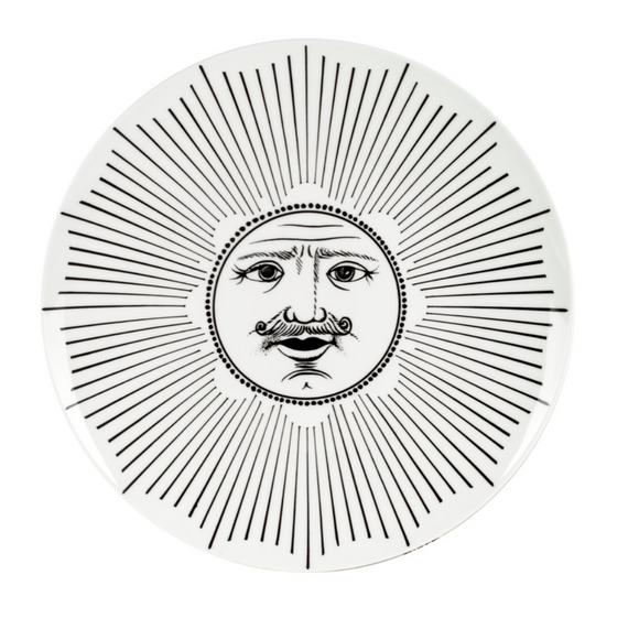 Fornasetti wall plate Soli e Lune, Sun&Moon n°1 black/white - Milk Concept Boutique