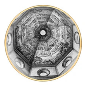 Fornasetti Wall Plate Cupola Santa Maria del Fiore (Firenze) black/white/gold - Milk Concept Boutique