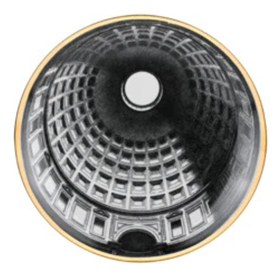 Fornasetti Wall Plate Cupola Pantheon (Rome) black/white/gold - Milk Concept Boutique