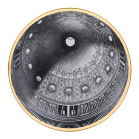Fornasetti Wall Plate Cupola Tiburio di S. Maria delle Grazie (Milano) black/white/gold - Milk Concept Boutique