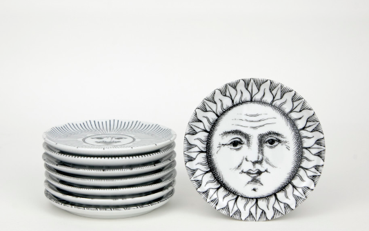Fornasetti Set 8 coasters Soli e Lune black/white - Milk Concept Boutique