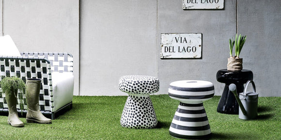 Ceramic stool InOut - STRIPES - Milk Concept Boutique