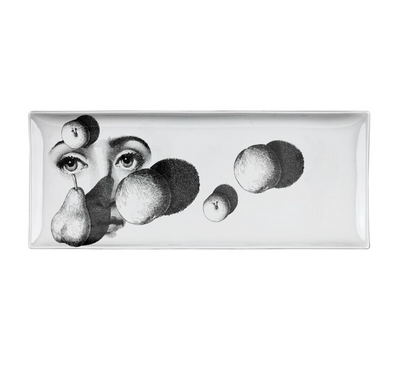 Fornasetti Rectangular Ceramic Tray T&V  n°218 Black/White - Milk Concept Boutique
